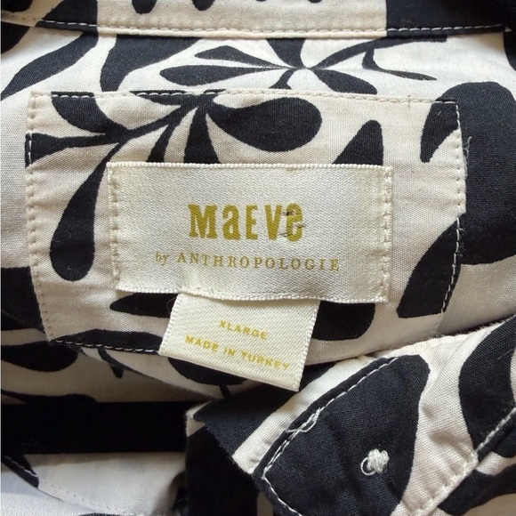 Anthropologie Maeve The Bettina Tiered Shirt Dress In Black Motif Size XL - Picture 10 of 11